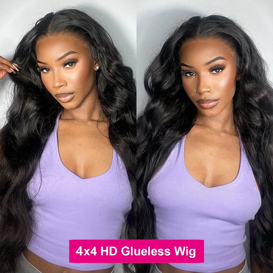 Glueless Wigs Ready To Wear Body Wave Closure Wig 13x4 4x4 HD Lace Wig Pre Plucked Hairline Pre Cut Human Hair Wigs Without Glue